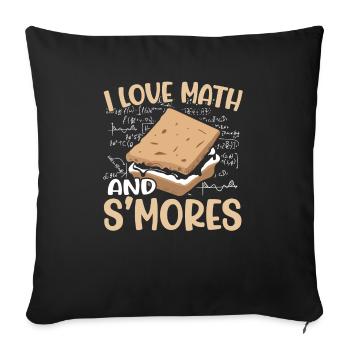 J’aime les maths et les smores drôle de campeur de guimauve sc - Housse de coussin décorative 45 x 45 cm - noir - Devant