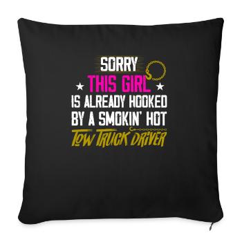 Accroché par un conducteur de dépanneuse Smokin' Hot - Housse de coussin décorative 45 x 45 cm - noir - Devant