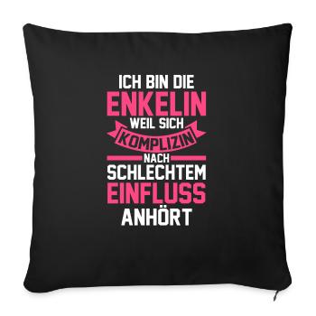 Enkelin - Sofakissenbezug 45 x 45 cm - Schwarz - Vorne