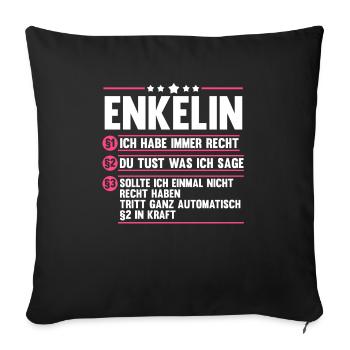 Enkelin - Sofakissenbezug 45 x 45 cm - Schwarz - Vorne