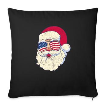 Santa Claus Patriotic USA Sunglasses - Sofa pillowcase 17,3'' x 17,3'' (45 x 45 cm) - black - Front
