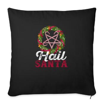 Hail Santa Claus Zuckerstange Weihnachten - Sofakissenbezug 45 x 45 cm - Schwarz - Vorne