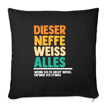 Neffe - Sofakissenbezug 45 x 45 cm - Schwarz - Vorne
