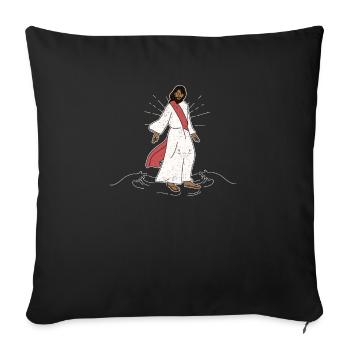 Schwarz Jesus Christus Weihnachtsmann Christlich - Sofakissenbezug 45 x 45 cm - Schwarz - Vorne