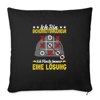 Sicherheitsingenieur Geschenkidee - Sofakissenbezug 45 x 45 cm - Schwarz - Vorne