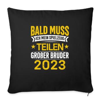 Spielzeug Große Schwester 2023 - Sofakissenbezug 45 x 45 cm - Schwarz - Vorne