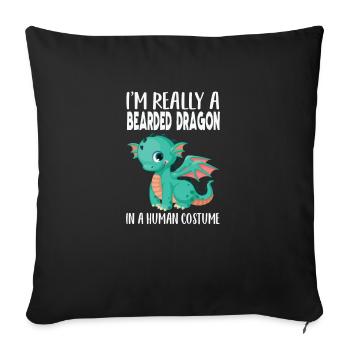 Bearded Dragons Design Bearded Dragon Lovers - Sofa pillowcase 17,3'' x 17,3'' (45 x 45 cm) - black - Front