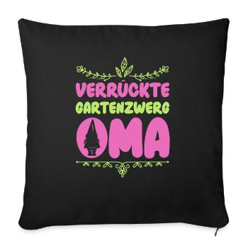 Gartenzwerg Für Gartenzwerg Liebhaber Gärtner Lust - Sofakissenbezug 45 x 45 cm - Schwarz - Vorne