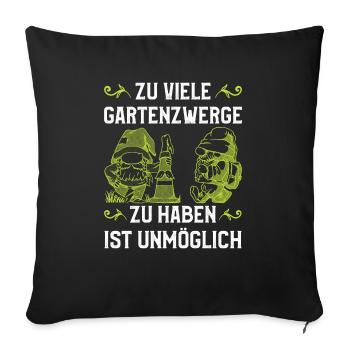 Gartenzwerg Für Gartenzwerg Liebhaber Gärtner Lust - Sofakissenbezug 45 x 45 cm - Schwarz - Vorne