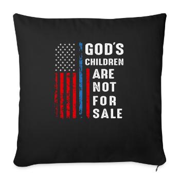 God's Children Are Not For Sale - Sofa pillowcase 17,3'' x 17,3'' (45 x 45 cm) - black - Front
