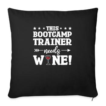 Ce formateur de bootcamp a besoin d’une formation sur le vin - Housse de coussin décorative 45 x 45 cm - noir - Devant