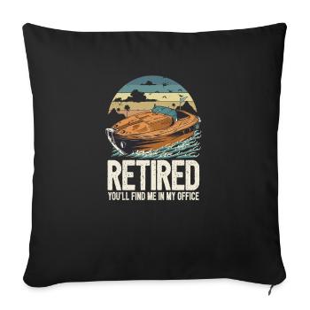 Retraité Tu me trouveras dans mon bureau Lake Life - Housse de coussin décorative 45 x 45 cm - noir - Devant