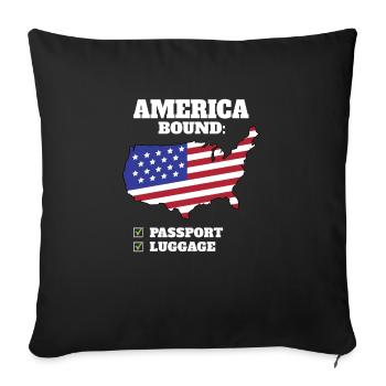 America Bound Country Travel American Flag US - Sofa pillowcase 17,3'' x 17,3'' (45 x 45 cm) - black - Front