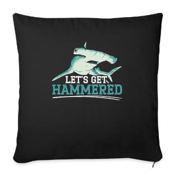 Hammerhead Shark Lover Marine Biology Underwater - Sofa pillowcase 17,3'' x 17,3'' (45 x 45 cm) - black - Front