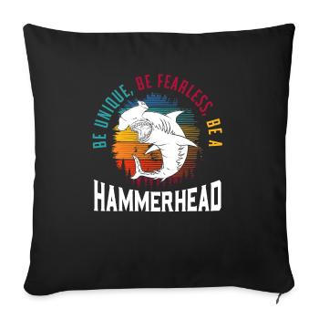 Hammerhead Shark Lover Marine Biology Underwater - Housse de coussin décorative 45 x 45 cm - noir - Devant