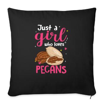 Cadeau de noix de pécan - Housse de coussin décorative 45 x 45 cm - noir - Devant