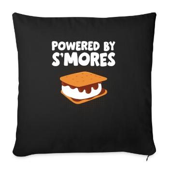 Camper Marshmallow Campfire Funny Powered By Smore - Sofa pillowcase 17,3'' x 17,3'' (45 x 45 cm) - black - Front