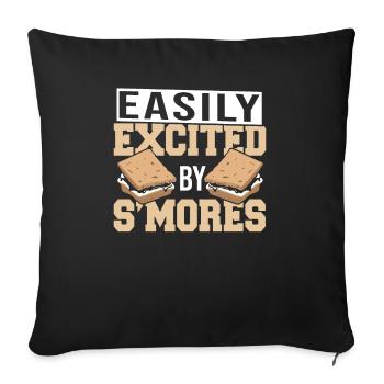 Camping Easily Excited By Smores Camper Marshmallo - Sofakissenbezug 45 x 45 cm - Schwarz - Vorne