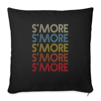 Smore Retro Camper Vintage Guimauve - Housse de coussin décorative 45 x 45 cm - noir - Devant