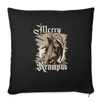 Bad Santa Claus Crampus T-Shirt Creepy - Sofa pillowcase 17,3'' x 17,3'' (45 x 45 cm) - black - Front