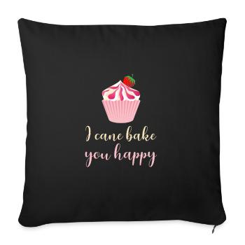 Je te fais cuire heureux - Housse de coussin décorative 45 x 45 cm - noir - Devant