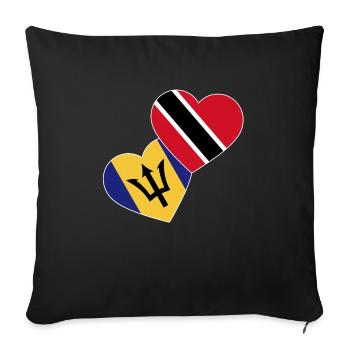 Trinidad und Tobago Flagge - Sofakissenbezug 45 x 45 cm - Schwarz - Vorne