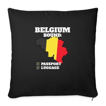Belgium Bound Country Travel Belgian Flag - Sofakissenbezug 45 x 45 cm - Schwarz - Vorne