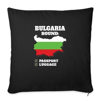 Bulgaria Bound Country Travel Bulgarian Flag - Sofakissenbezug 45 x 45 cm - Schwarz - Vorne