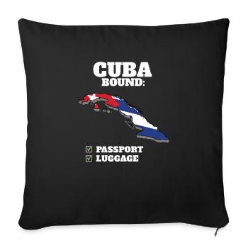 Cuba Bound Country Travel Cuban Flag Vacation - Sofa pillowcase 17,3'' x 17,3'' (45 x 45 cm) - black - Front