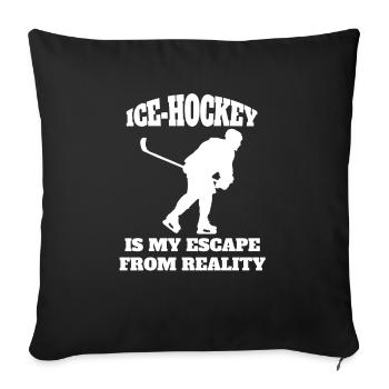 Joueur de hockey sur glace Fan de hockey sur glace Équipe de hockey sur glace - Housse de coussin décorative 45 x 45 cm - noir - Devant