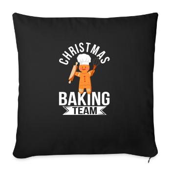 Christmas Bakery Team Funny Gingerbread Man - Sofa pillowcase 17,3'' x 17,3'' (45 x 45 cm) - black - Front