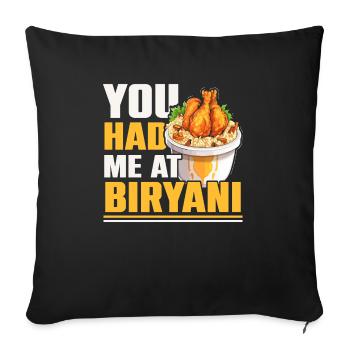 Biryani Lover Indisches Essen Desifood Indien Reis - Sofakissenbezug 45 x 45 cm - Schwarz - Vorne