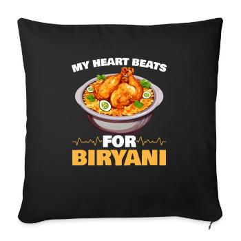 Biryani Lover Indisches Essen Desifood Indien Reis - Sofakissenbezug 45 x 45 cm - Schwarz - Vorne