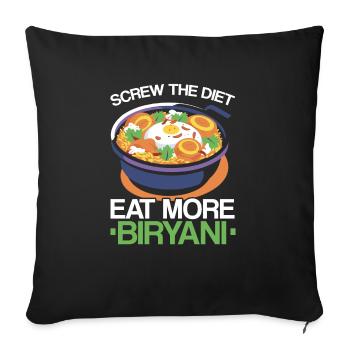 Biryani Lover Indian Food Desifood India Rice - Housse de coussin décorative 45 x 45 cm - noir - Devant