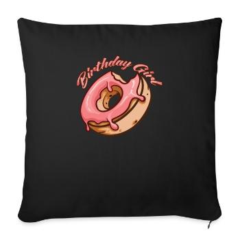 Children's Birthday Party Girls Children's Birthday Party - Sofa pillowcase 17,3'' x 17,3'' (45 x 45 cm) - black - Front