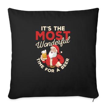 It's the best time for a beer-soaked - Sofa pillowcase 17,3'' x 17,3'' (45 x 45 cm) - black - Front