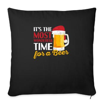 It's the best time for a beer-soaked - Sofa pillowcase 17,3'' x 17,3'' (45 x 45 cm) - black - Front
