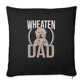 Irish Soft Coated Wheaten Terrier - Sofakissenbezug 45 x 45 cm - Schwarz - Vorne