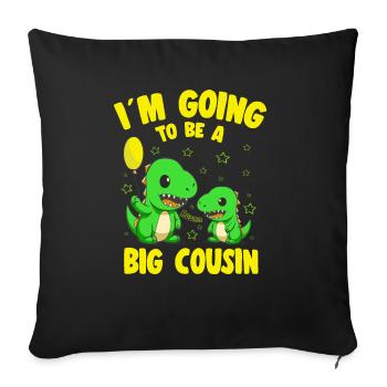 Going To Be A Big Cousin Promoted Big Cousin - Sofa pillowcase 17,3'' x 17,3'' (45 x 45 cm) - black - Front