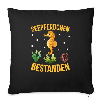Seepferdchen bestanden - Sofakissenbezug 45 x 45 cm - Schwarz - Vorne