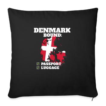 Denmark Bound Country Travel Dane Flag Vacation - Sofa pillowcase 17,3'' x 17,3'' (45 x 45 cm) - black - Front