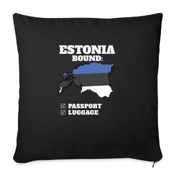 Estonia Bound Country Travel Estonian Flag - Sofa pillowcase 17,3'' x 17,3'' (45 x 45 cm) - black - Front