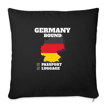 Allemagne Pays Voyage Drapeau Allemand Vacances - Housse de coussin décorative 45 x 45 cm - noir - Devant
