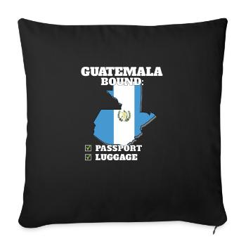 Guatemala Bound Country Travel Drapeau guatémaltèque - Housse de coussin décorative 45 x 45 cm - noir - Devant