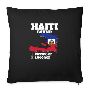 Haiti Bound Country Travel Haitian Flag Vacation - Sofa pillowcase 17,3'' x 17,3'' (45 x 45 cm) - black - Front