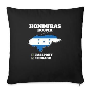 Honduras Bound Country Travel Drapeau hondurien - Housse de coussin décorative 45 x 45 cm - noir - Devant