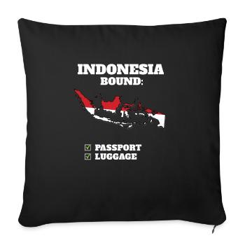 Indonesia Bound Country Travel Indian Flag - Sofakissenbezug 45 x 45 cm - Schwarz - Vorne