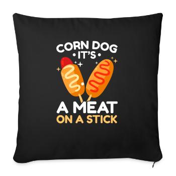 Corn Dog Lover Hot Dog Corndog Sausage Hotdog - Sofa pillowcase 17,3'' x 17,3'' (45 x 45 cm) - black - Front