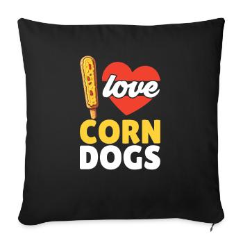 Corn Dog Lover Hot Dog Corndog Sausage Hotdog - Sofa pillowcase 17,3'' x 17,3'' (45 x 45 cm) - black - Front