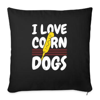Corn Dog Lover Hot Dog Corndog Sausage Hotdog - Sofa pillowcase 17,3'' x 17,3'' (45 x 45 cm) - black - Front